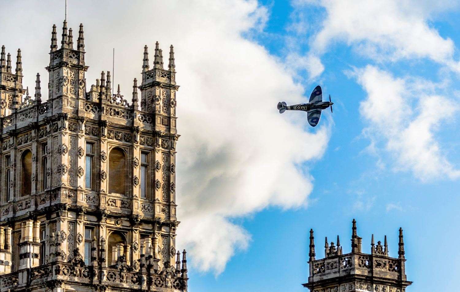 Spitfire display at the Highclere Castle Battle Proms