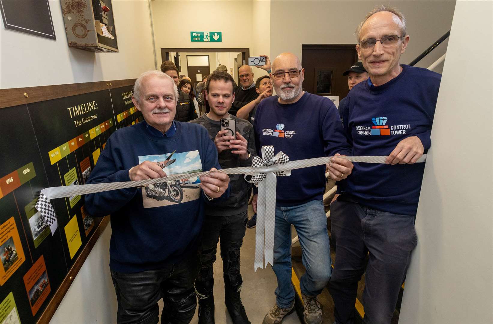 Tony and Jordan Brown, Steve Goldstone and Dave Thomas opening the new digital room
