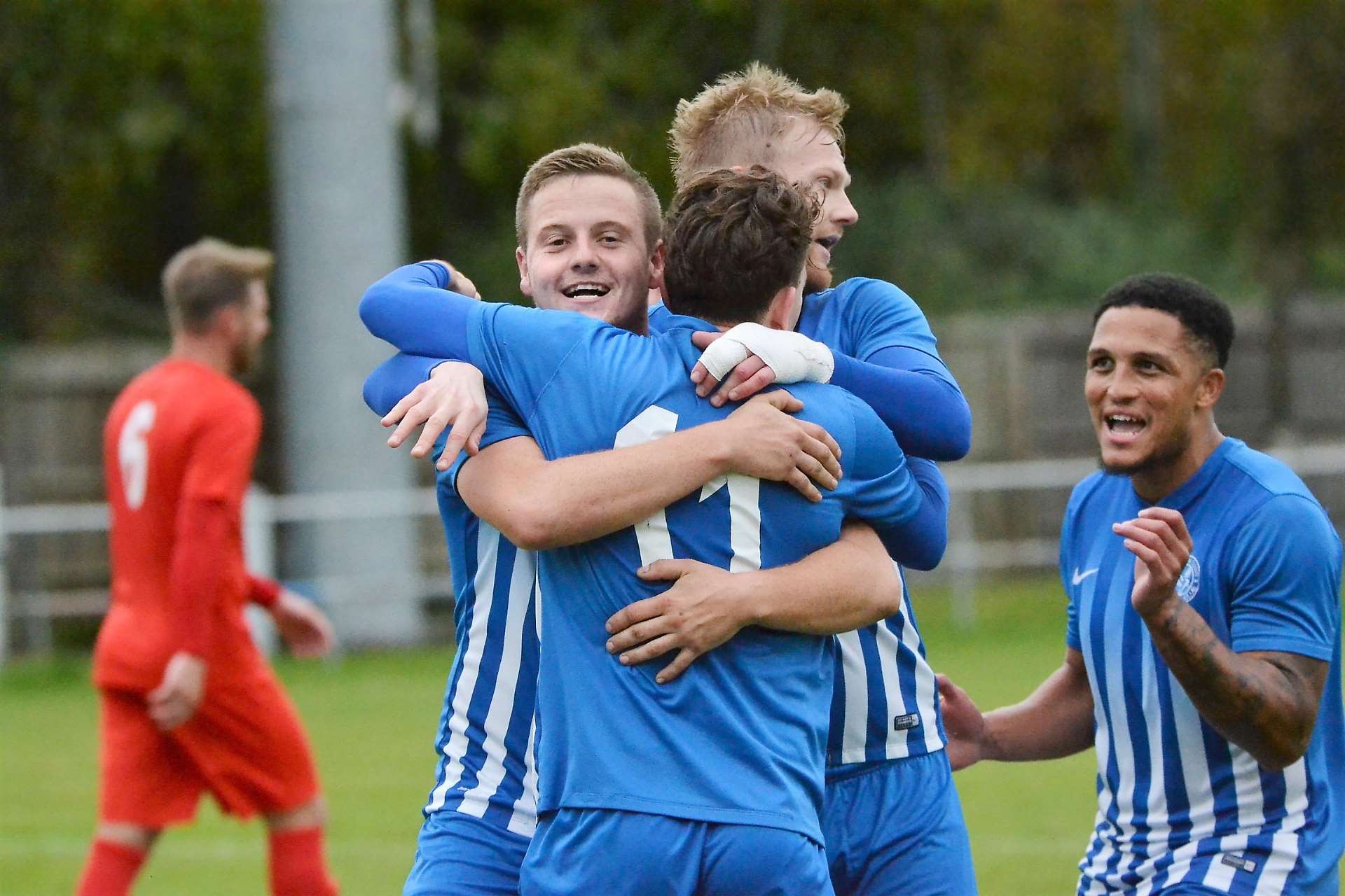 Town celebrate Shane Cooper-Clark's goal on Saturday