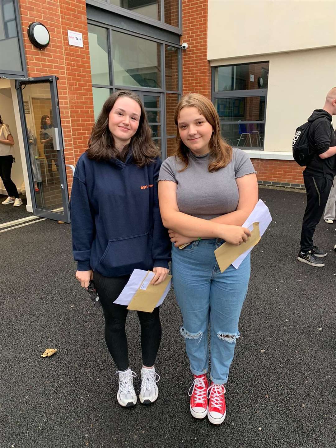 Ruby Fox (left) and Eloise Furnival at Trinity School