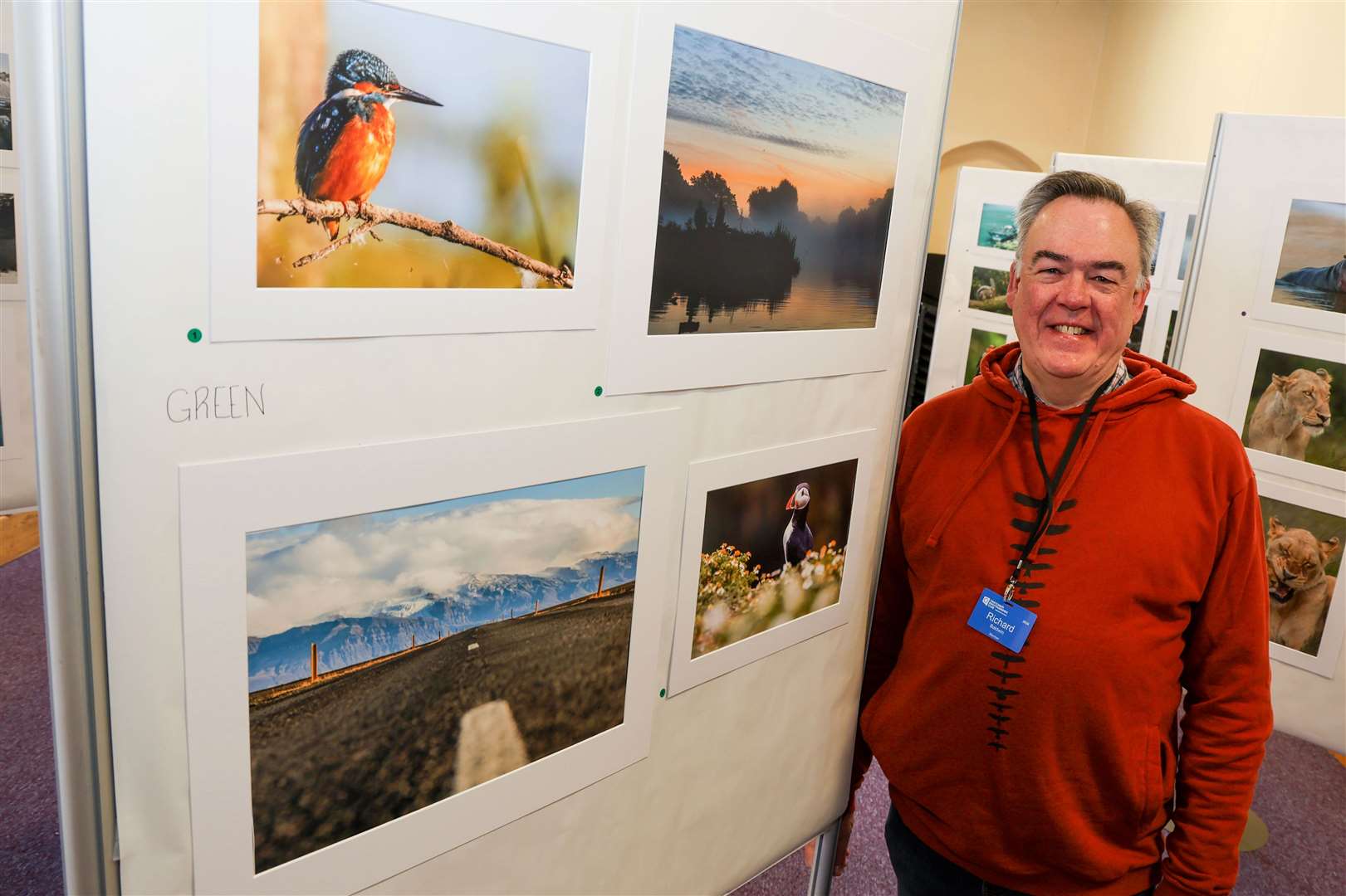 Richard Baldwin exhibiting his work at Old Bluecoat School in Thatcham