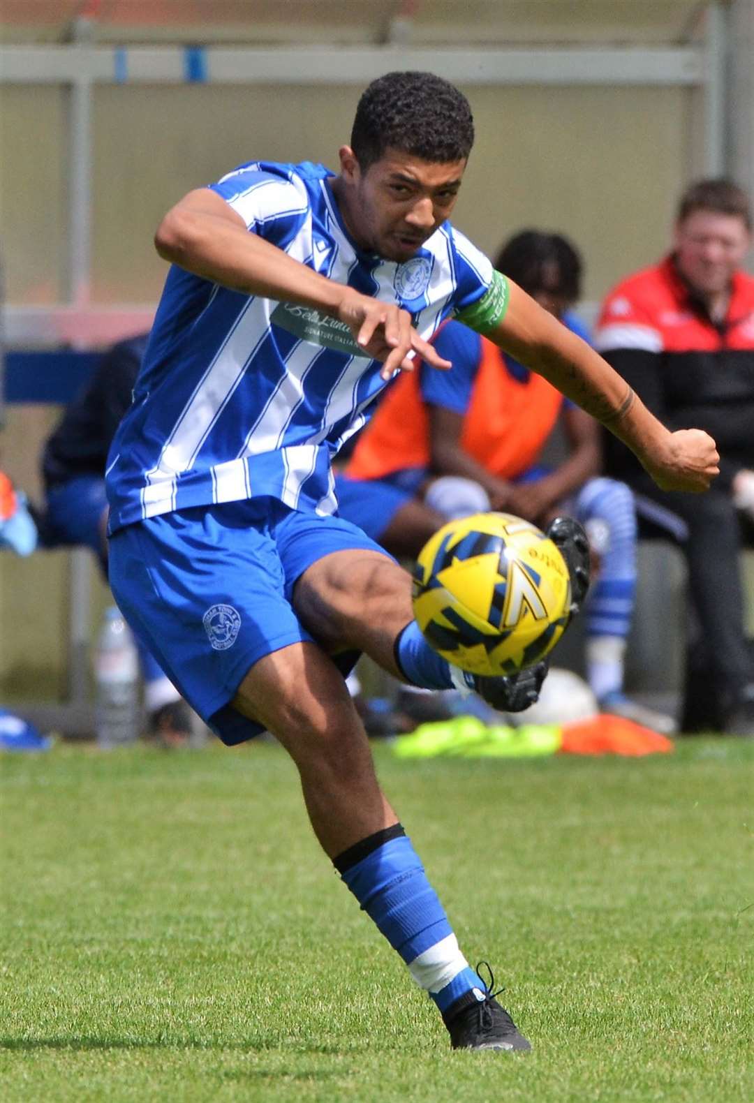 Cameron Rohart-Brown sends the ball forward with his trademark left foot