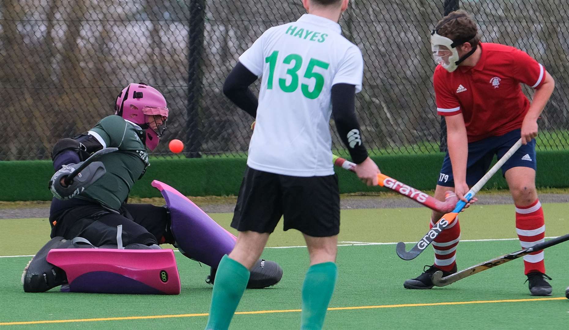 The keeper makes a save
