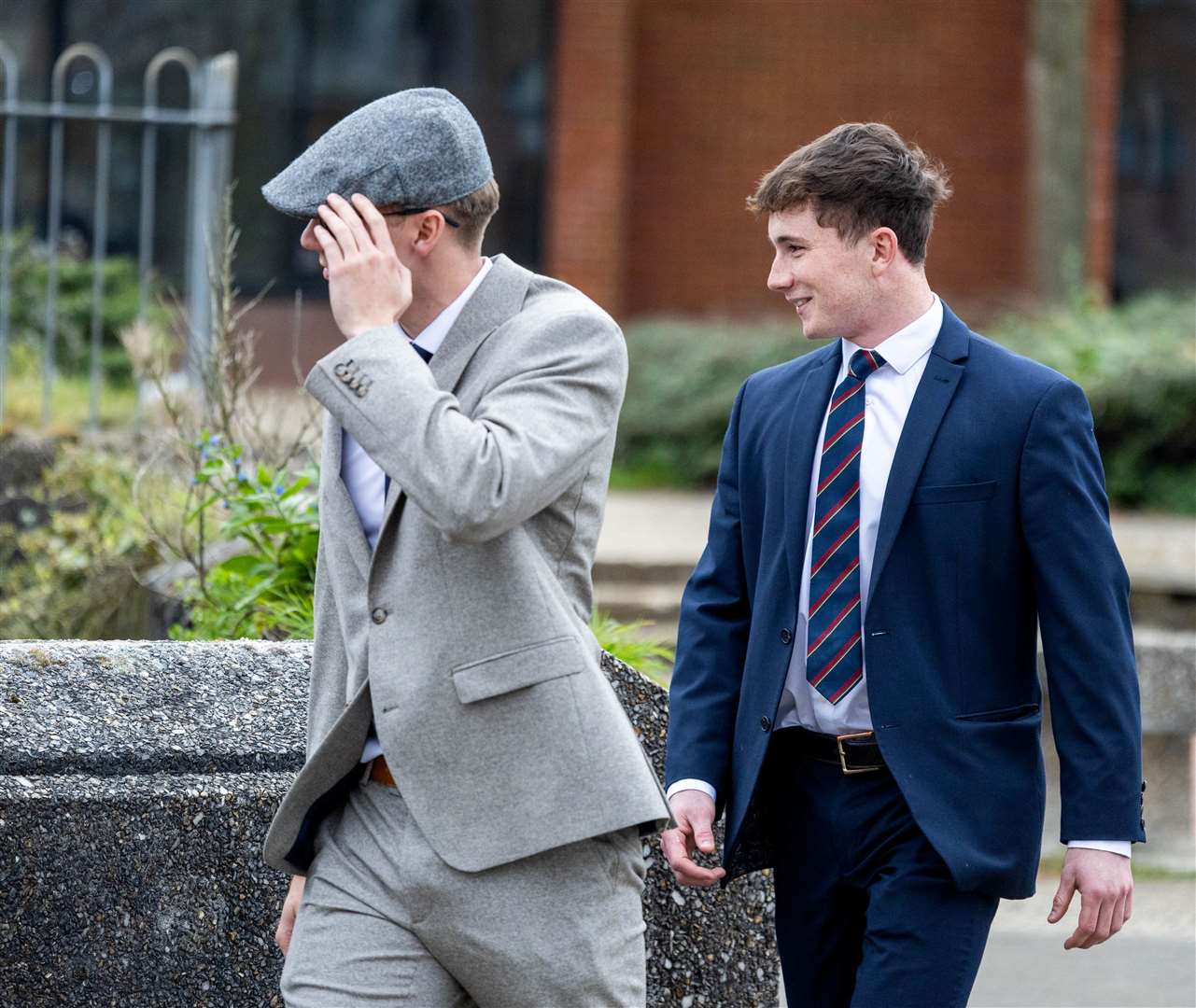 Daniel Heath and William Lawrence leaving Reading Magistrates' Court