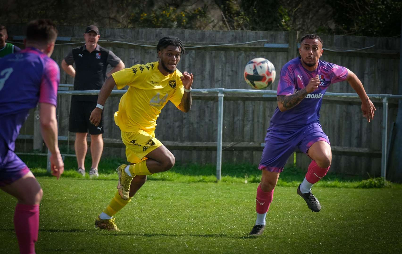 Alex Fragata chases the ball down