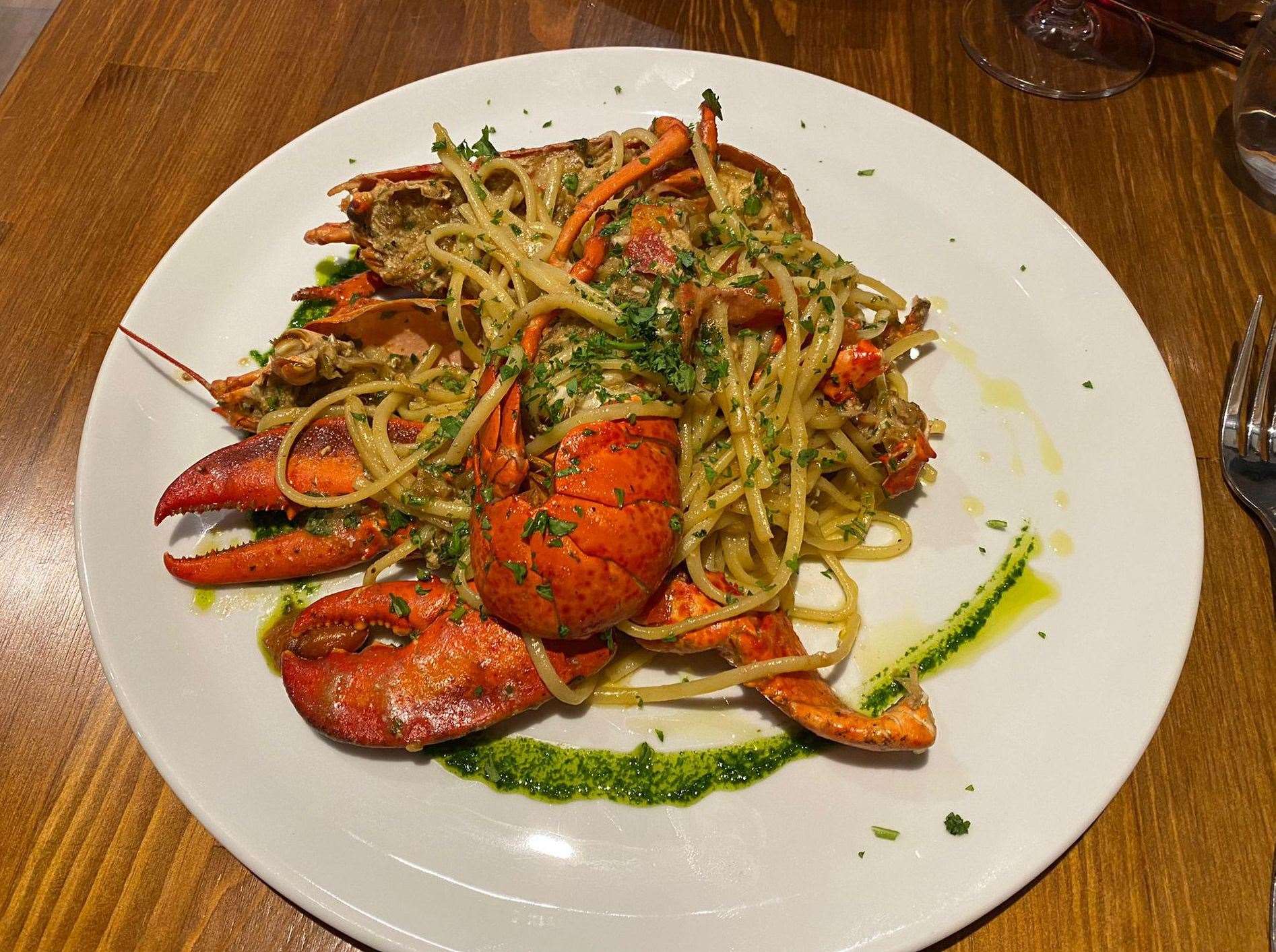 Spaghetti with lobster