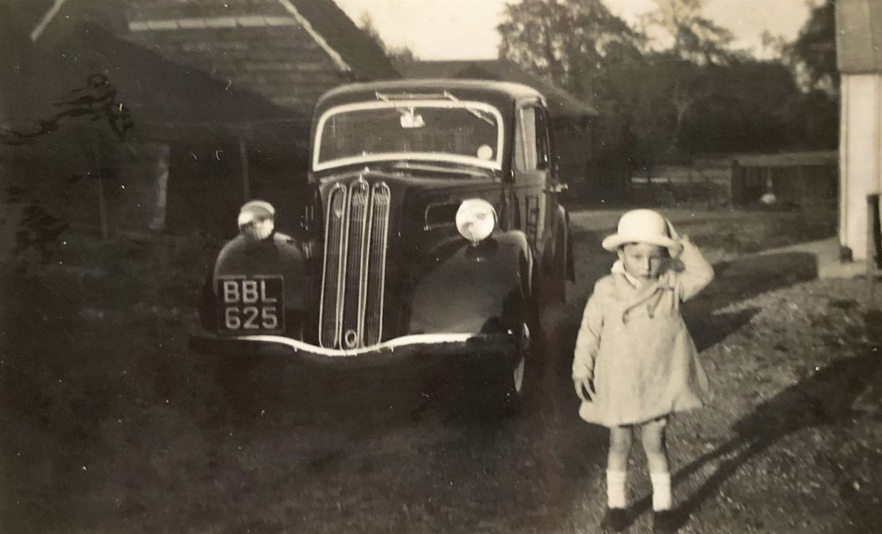 Four-year-old John Grover at Rainsford Farm in 1940, shortly before the bombs hit
