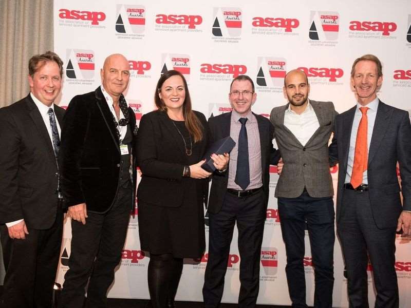 From left ASAP chief executive James Foice, City Stay Apartments managing director Mark Phillips, House of Fisher managing director Trine Oestergaard, House of Fisher finance director Duncan Mayes