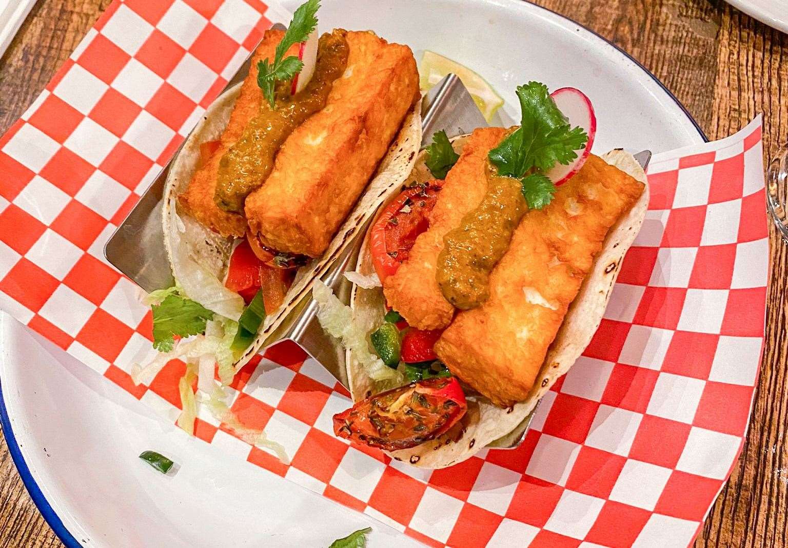 Spicy halloumi tacos (£7.50)