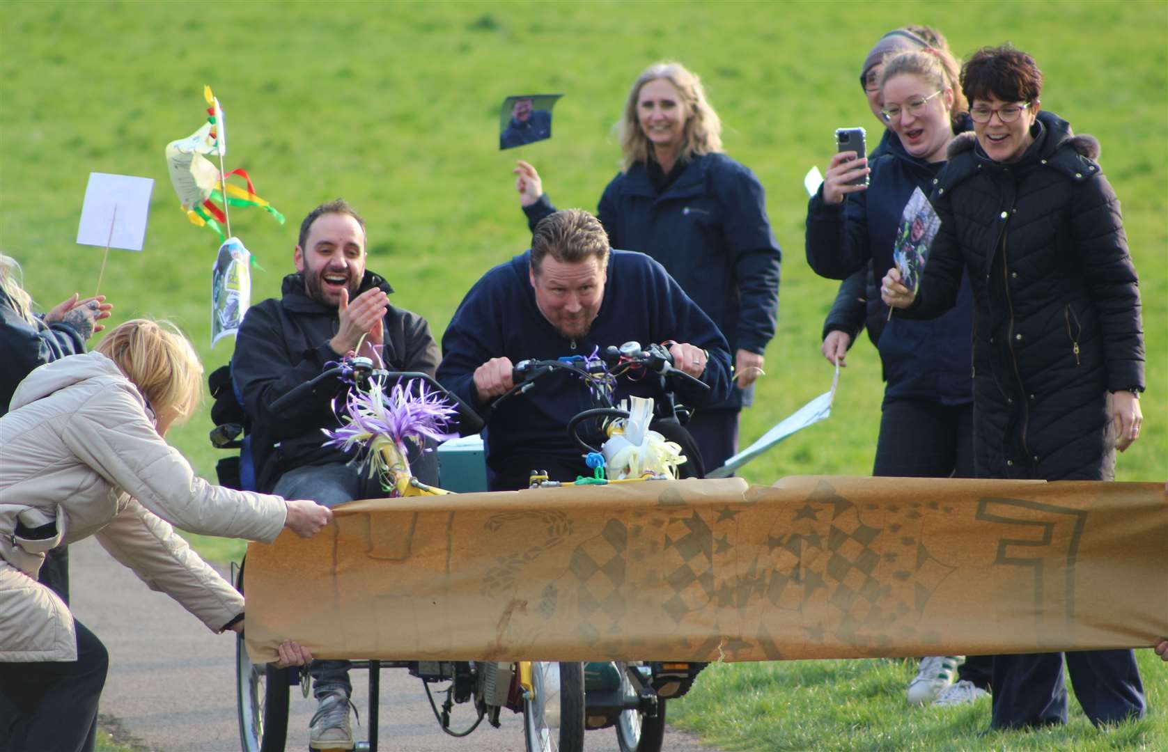 Mark crossing the finish line