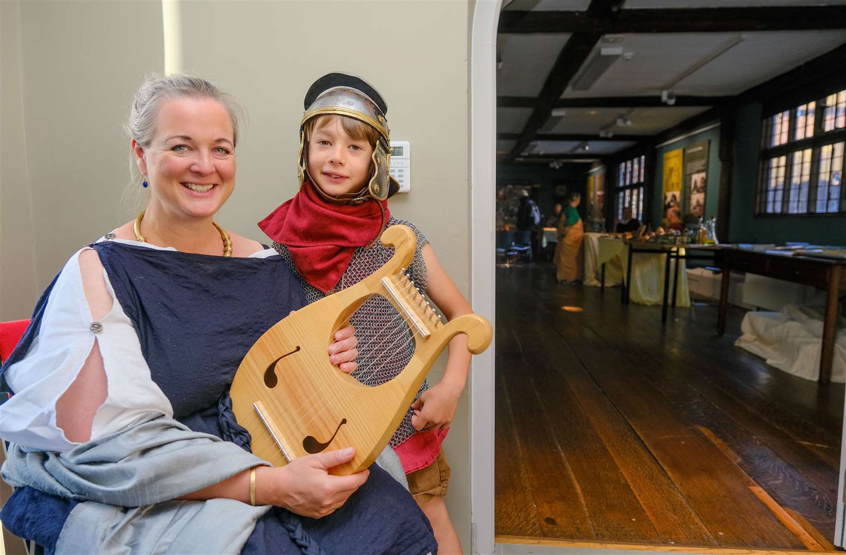 Louisa De Backer and Jack (8) playing a tune