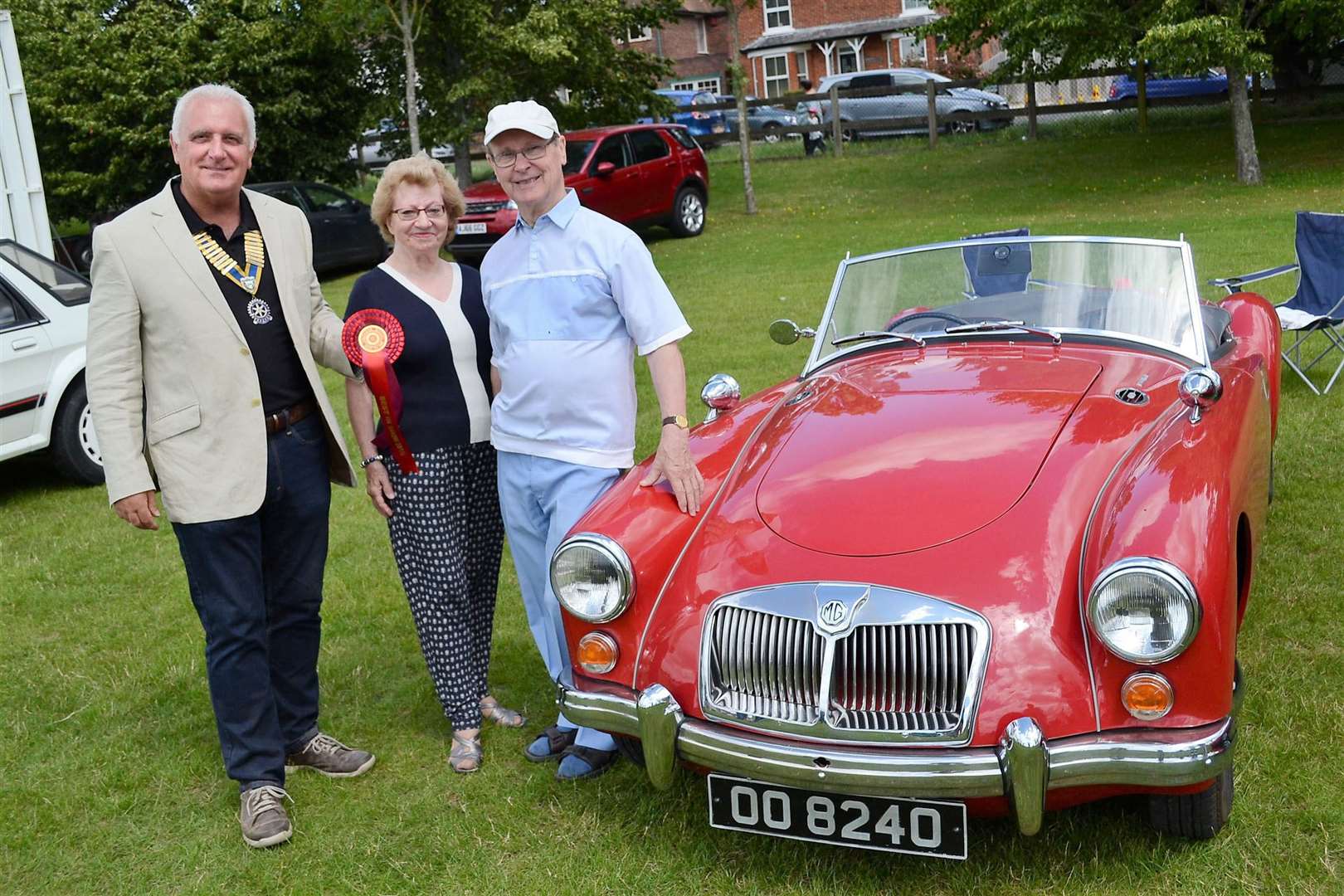 27-1819 Michael and June Sinclair with MGA (1962) at Thatcham family fun day pic chris forsey 30/6/19 (47983237)