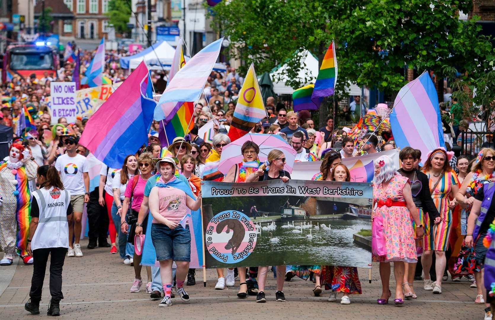 Last year’s Newbury Pride parade passing through Northbrook Street