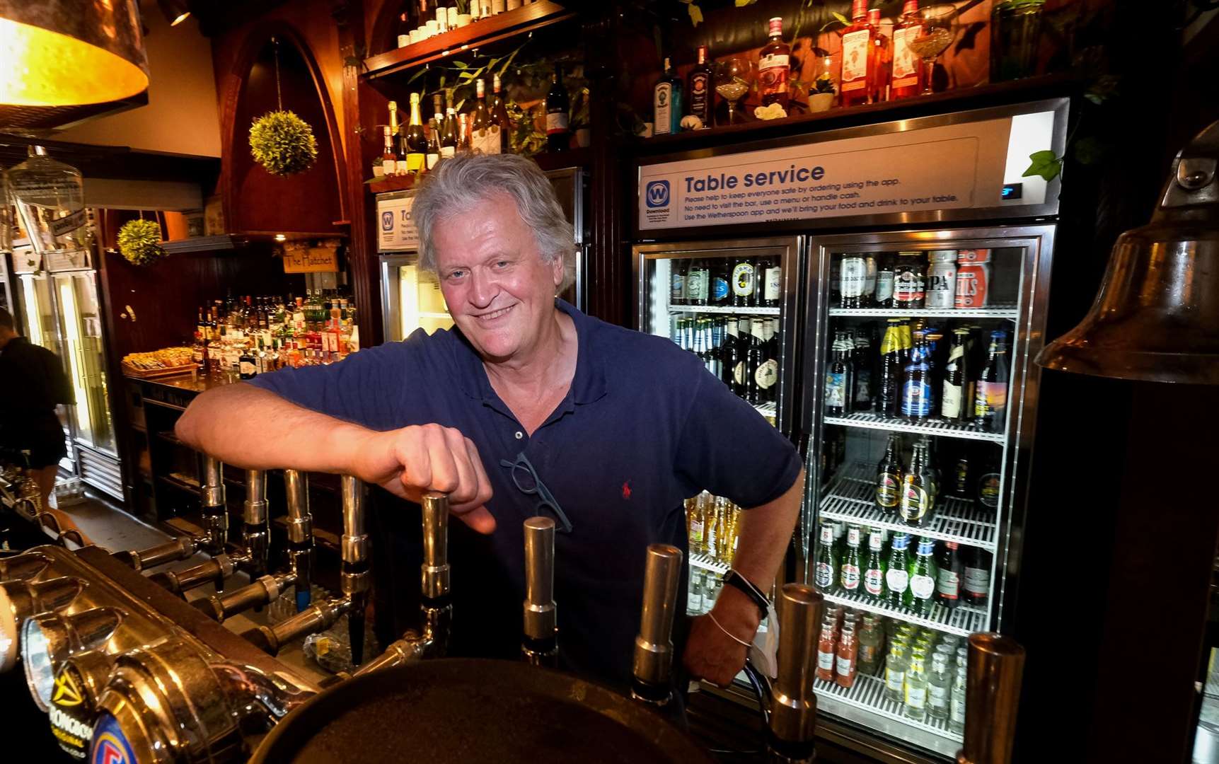Wetherspoons owner Tim Martin in Newbury’s The Hatchet Inn . Pic ref: 29-1421