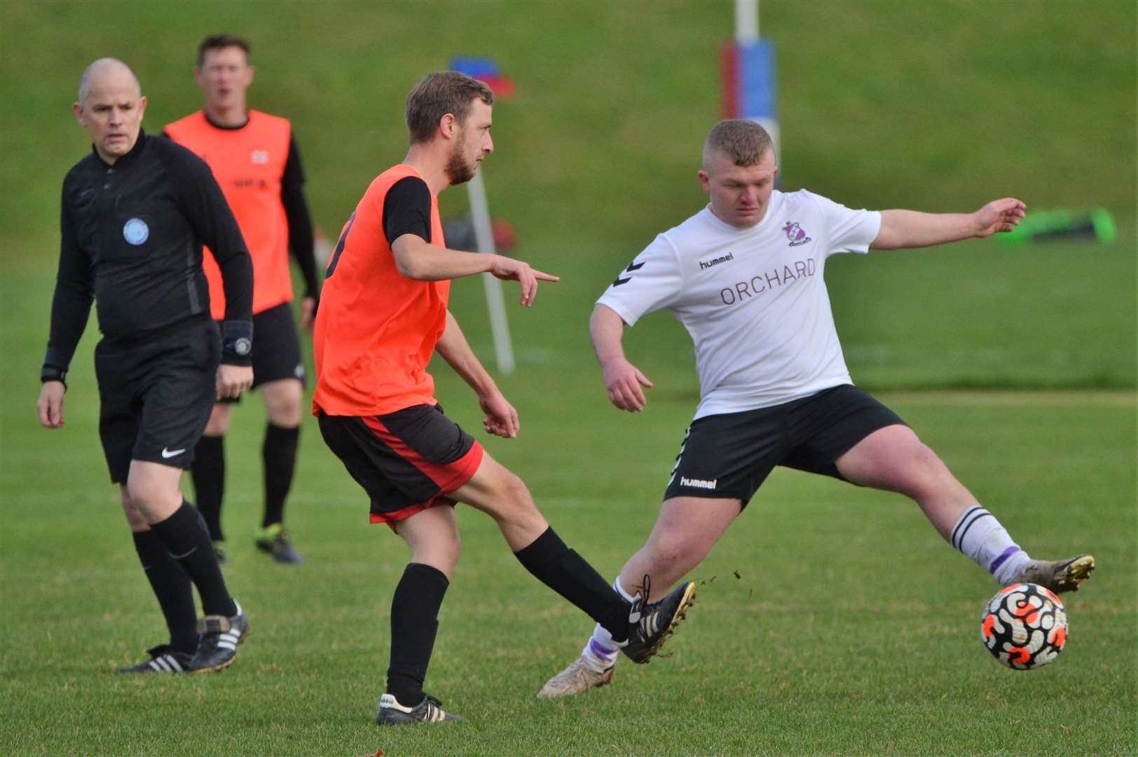 Danny Field tries to intercept a pass