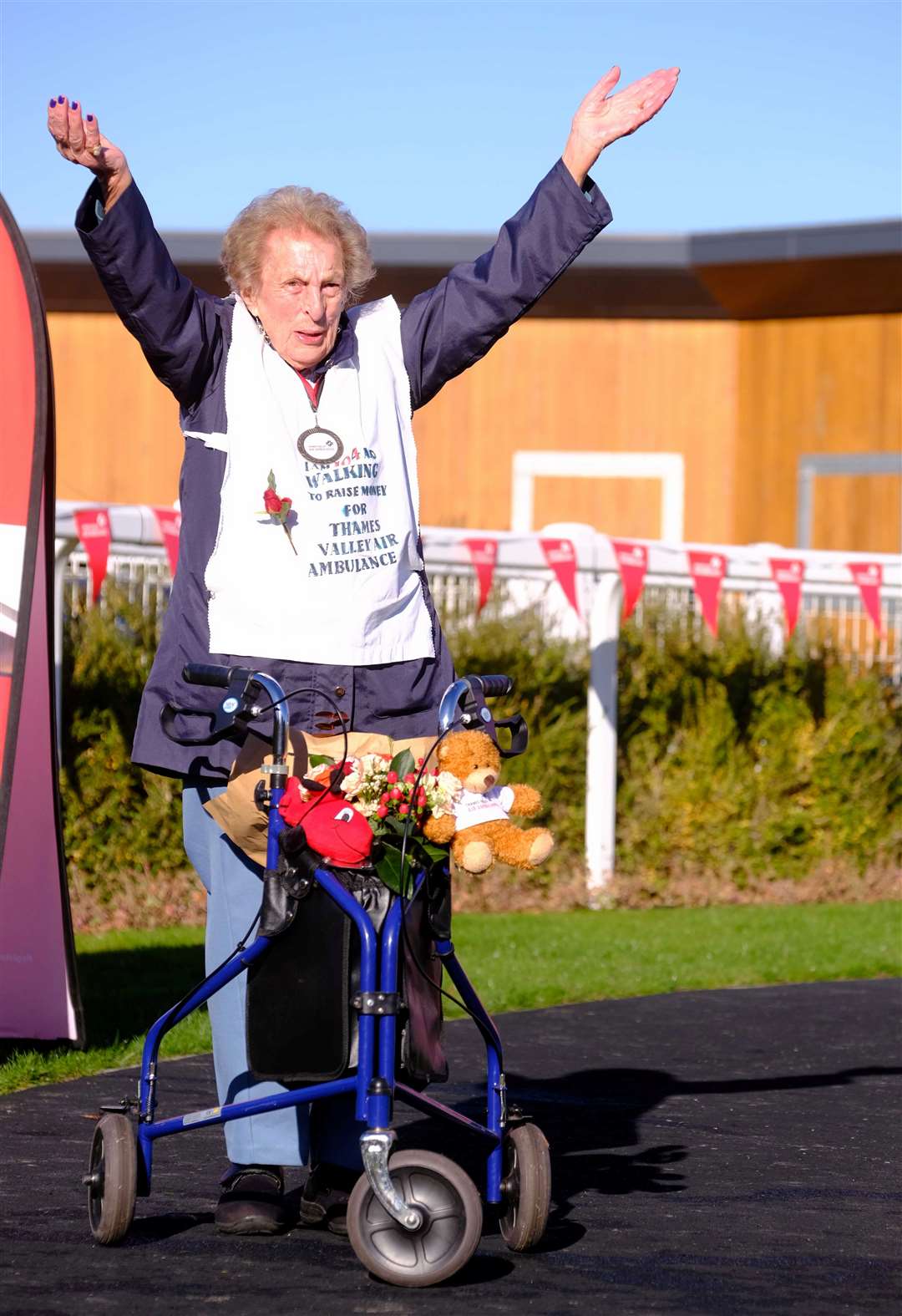 Ruth completing her marathon for Thames Valley Ambulance in 2020