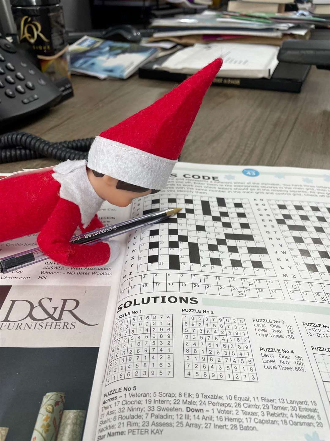 Elf is looking forward to the new puzzle guide inside the Newbury Weekly News on December 16