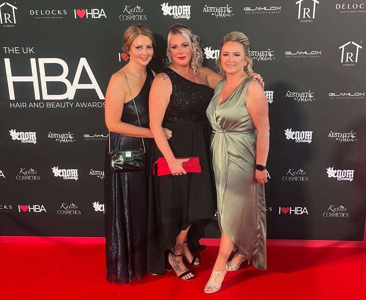Andrea King, Sarah Jane and Cheryl Carroll-Smith attending The UK Hair and Beauty Awards on June 1