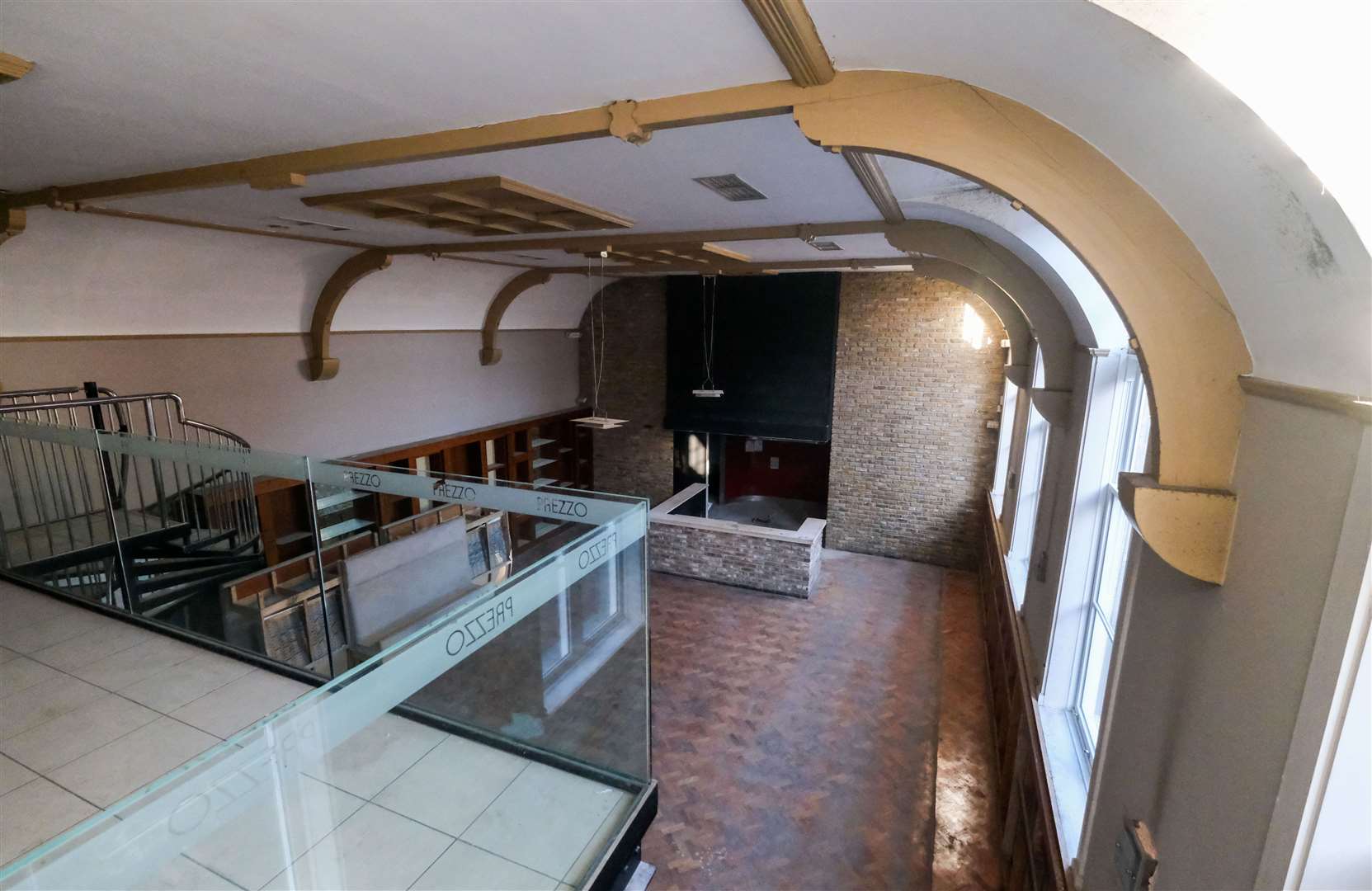 Old Library in Cheap Street, looking down from the mezzanine at what will be a flexible engagement and performance space Ref: 08-1024J