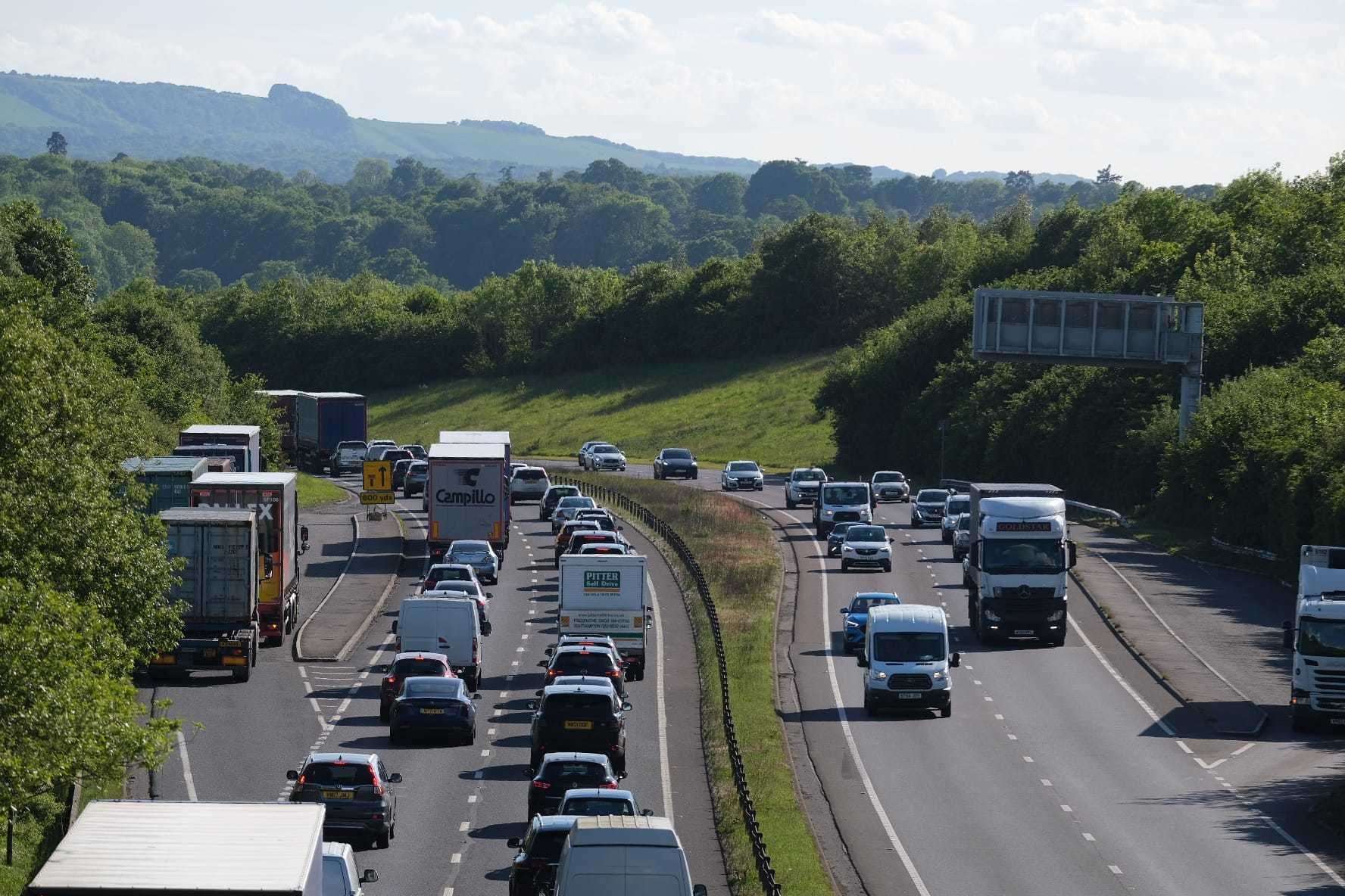 The A34 is closed northbound