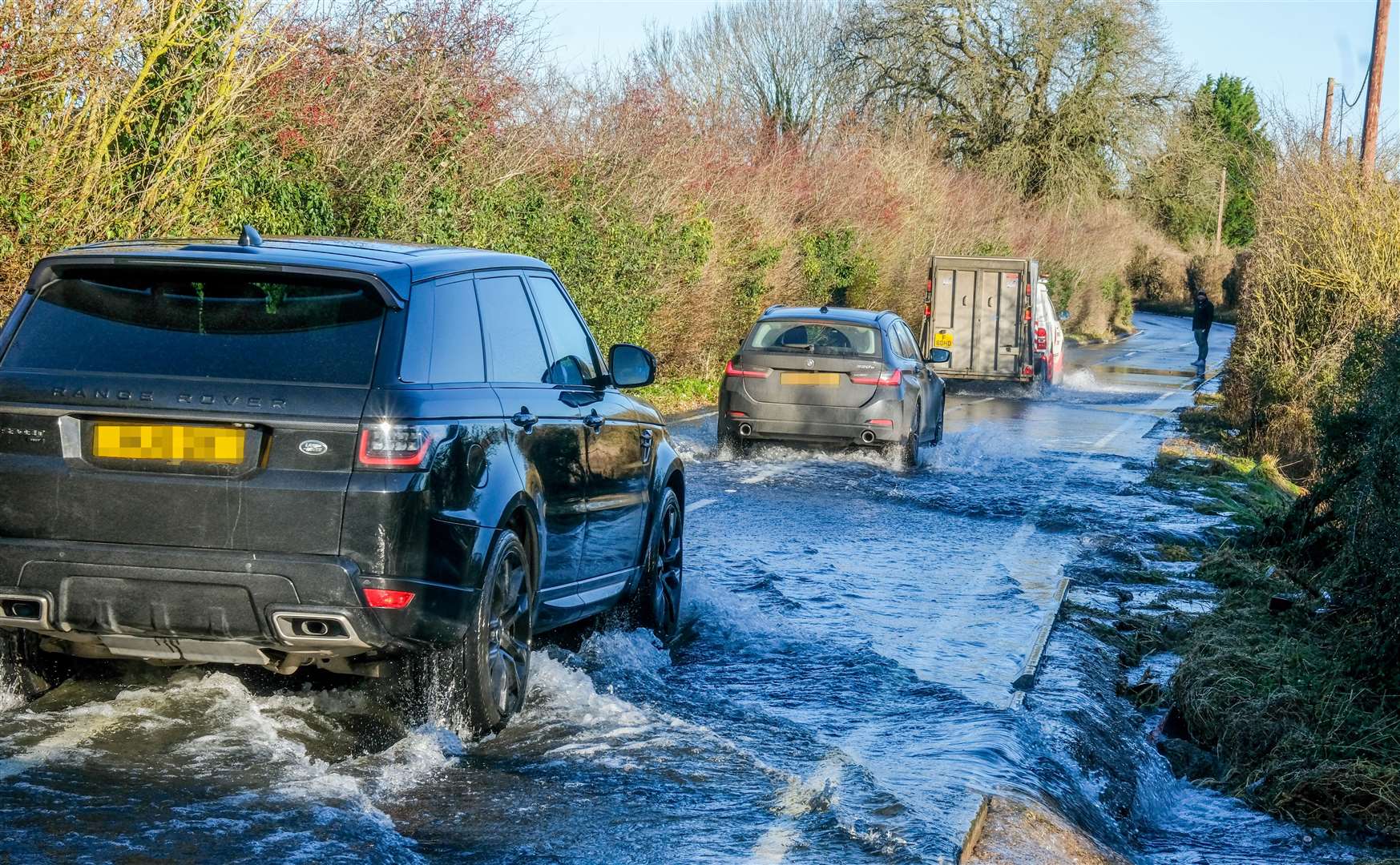 Motorists driving through Crookham Hill