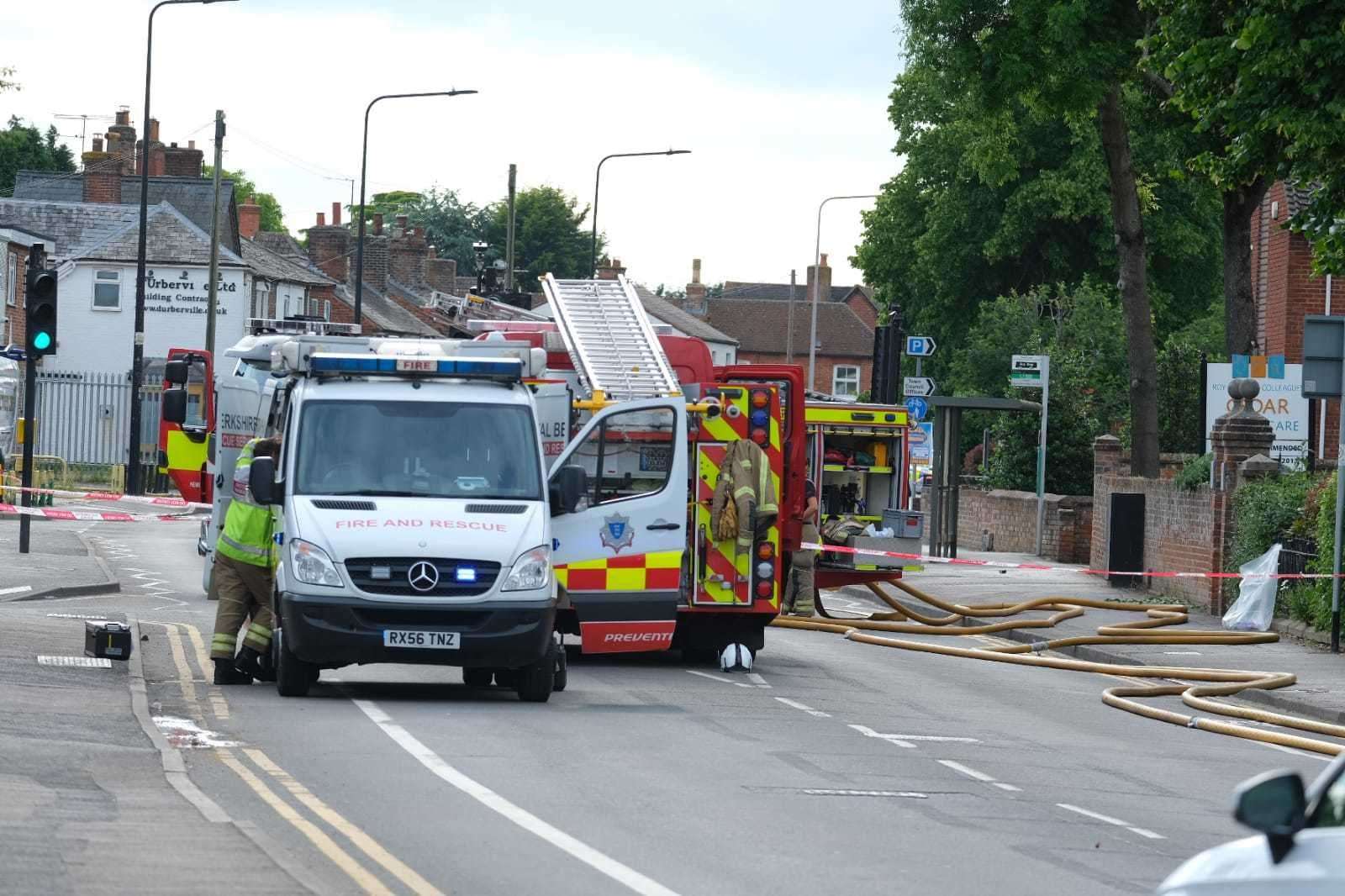 A fire has broken out at Wiltshire Tyres