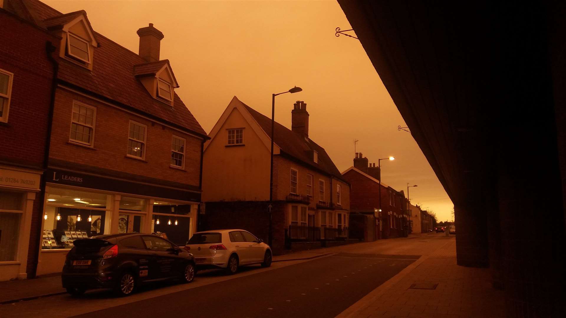 The Saharan dust cloud can turn skies orange
