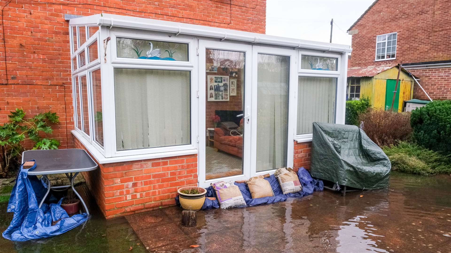 Charlie and Vera Palmer flooded garden
