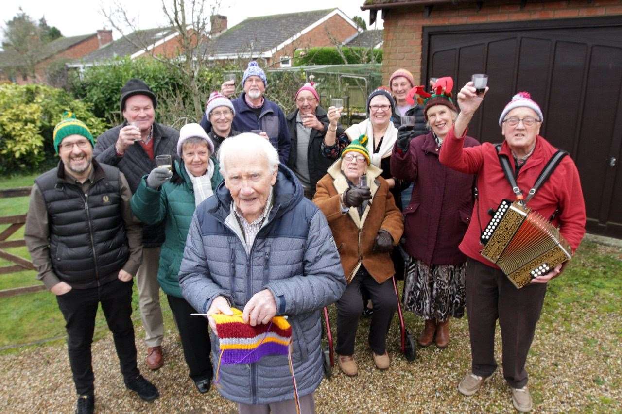 Allan Wheatley knitted beanies for all his Beenham neighbours as a thank you present for supporting him during his grief after his wife Margaret died