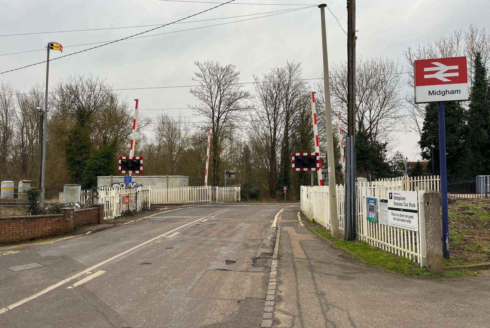 Midgham Level Crossing which one tanker allegedly crashed into and continued driving