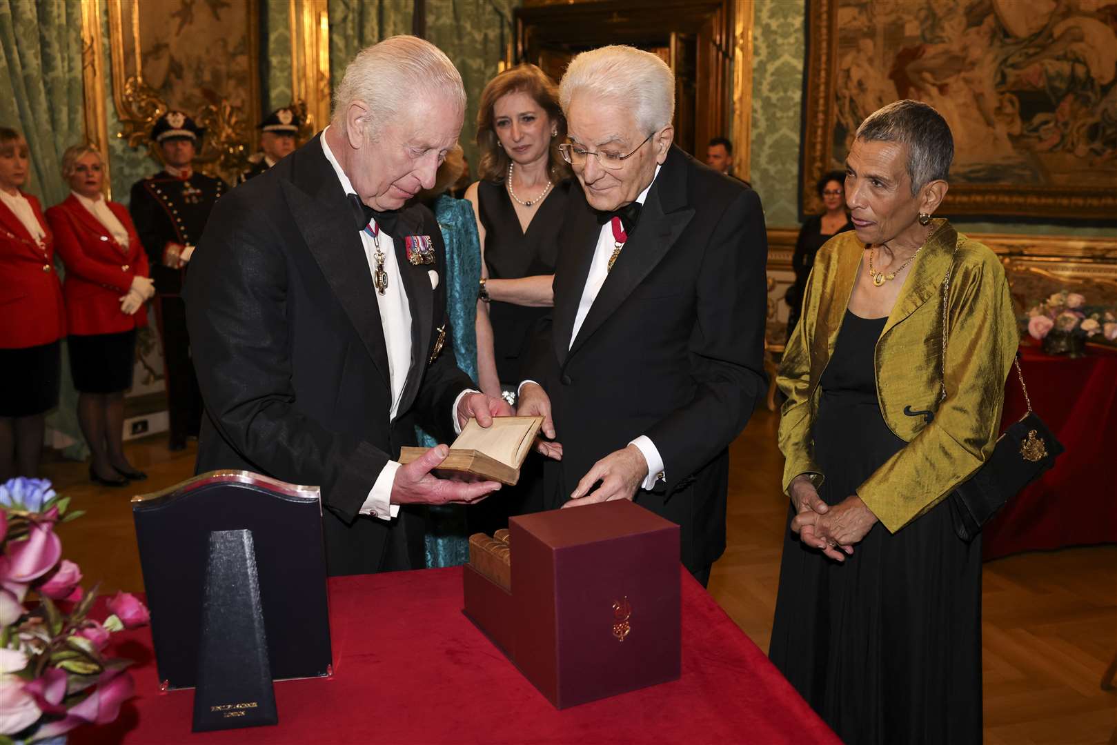 The King and Italian President Sergio Mattarella at the State Banquet (Andrew Parsons/PA)