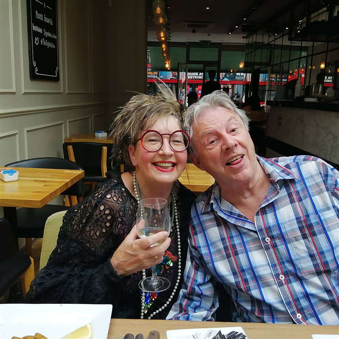 Philip Lowrie with entertainer Su Pollard (Mario Renzullo/PA)