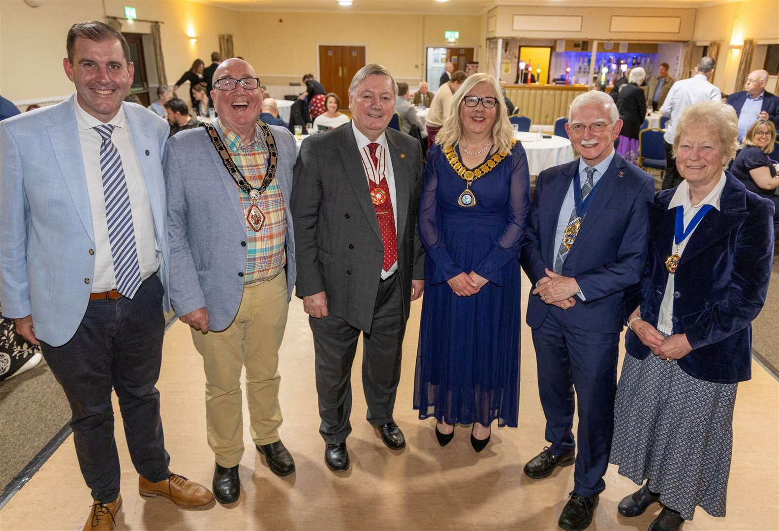 Newbury MP Lee Dillon, Chairman of West Berkshire Council Billy Drummond, Deputy Lieutenant Richard Anderson, Mayor of Thatcham Suzanne Adamantos, Mayor of Newbury Andy Moore and wife Sheila Moore