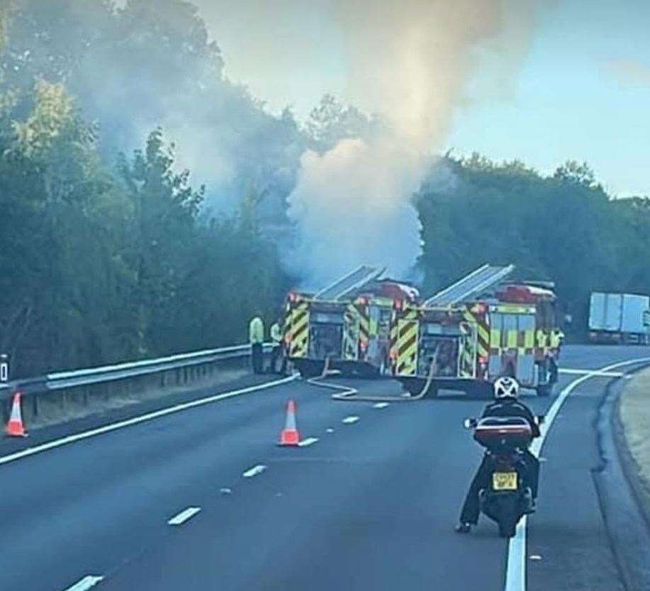 The car fire on the A34, credit: Mark Sparky Gale