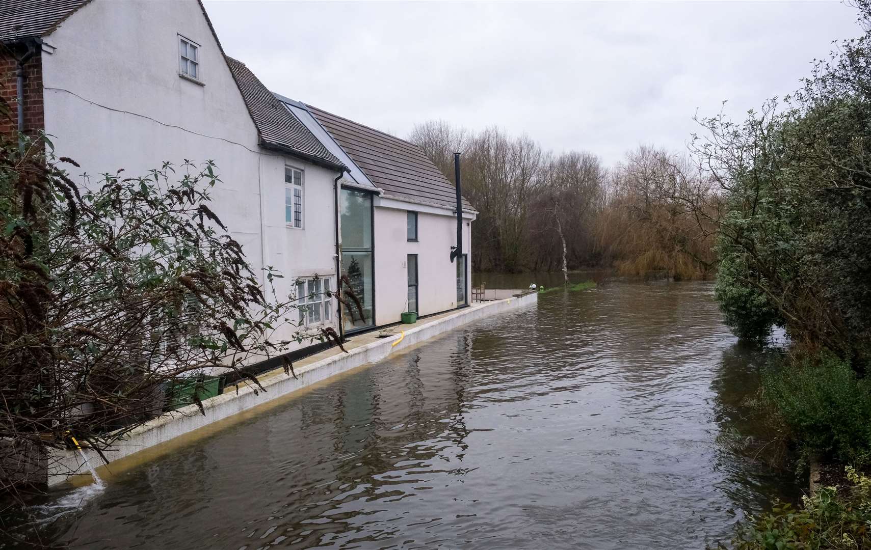 Shaw Road after River Lambourn burst its banks