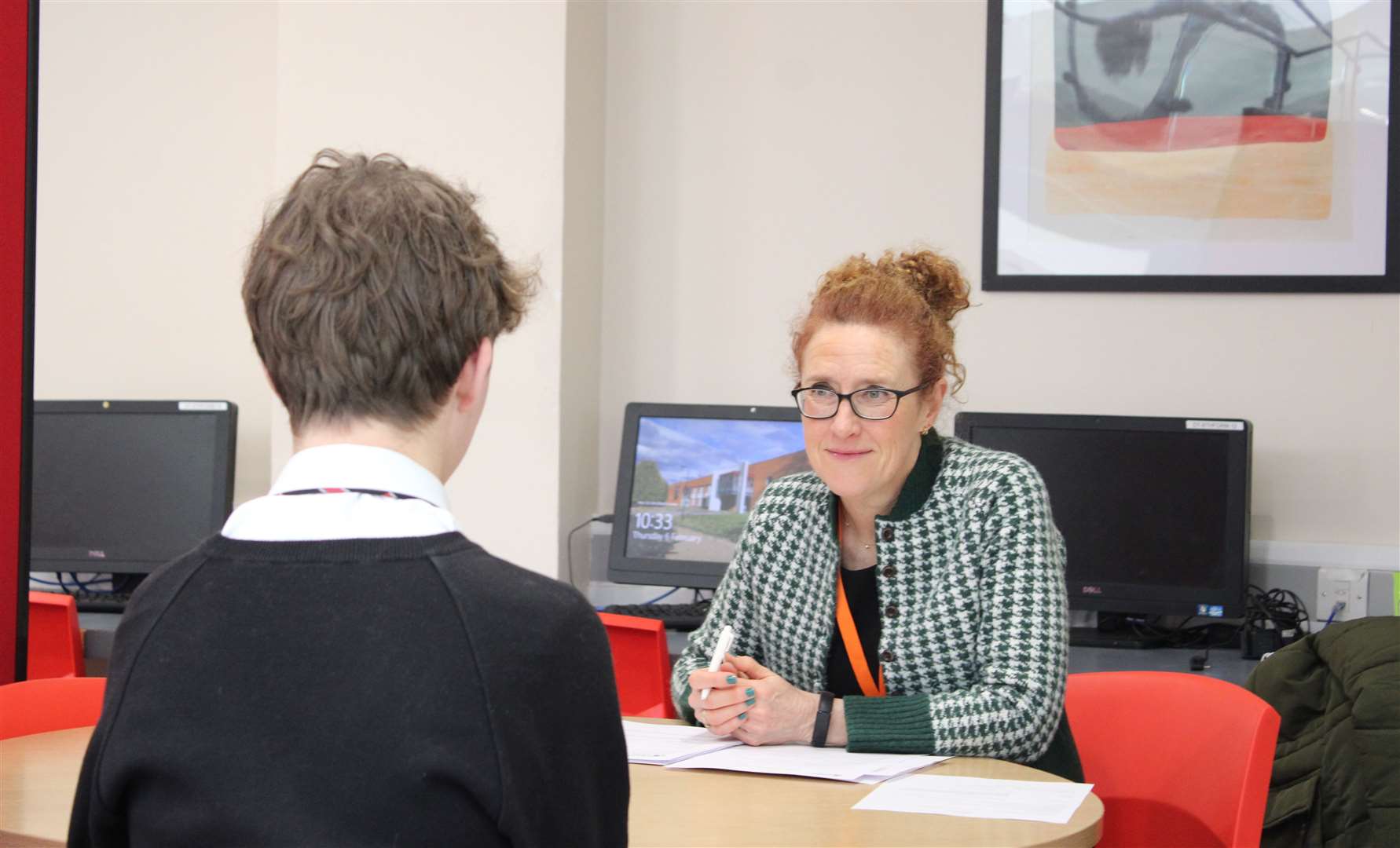 Pupils honing their interview skills with industry professionals