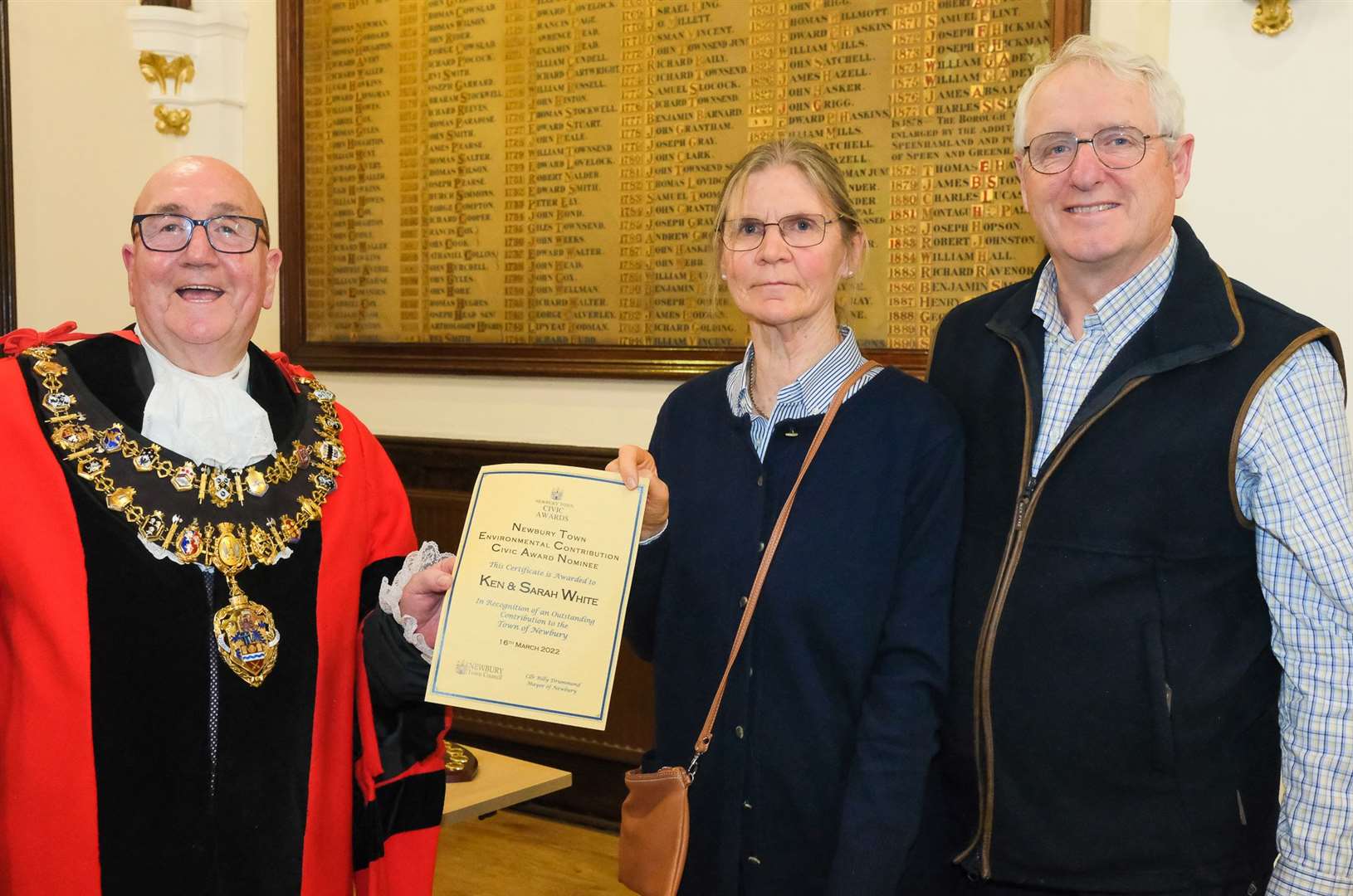 Newbury Civic Awards nominee for Environmental Contribution Ken and Sarah White