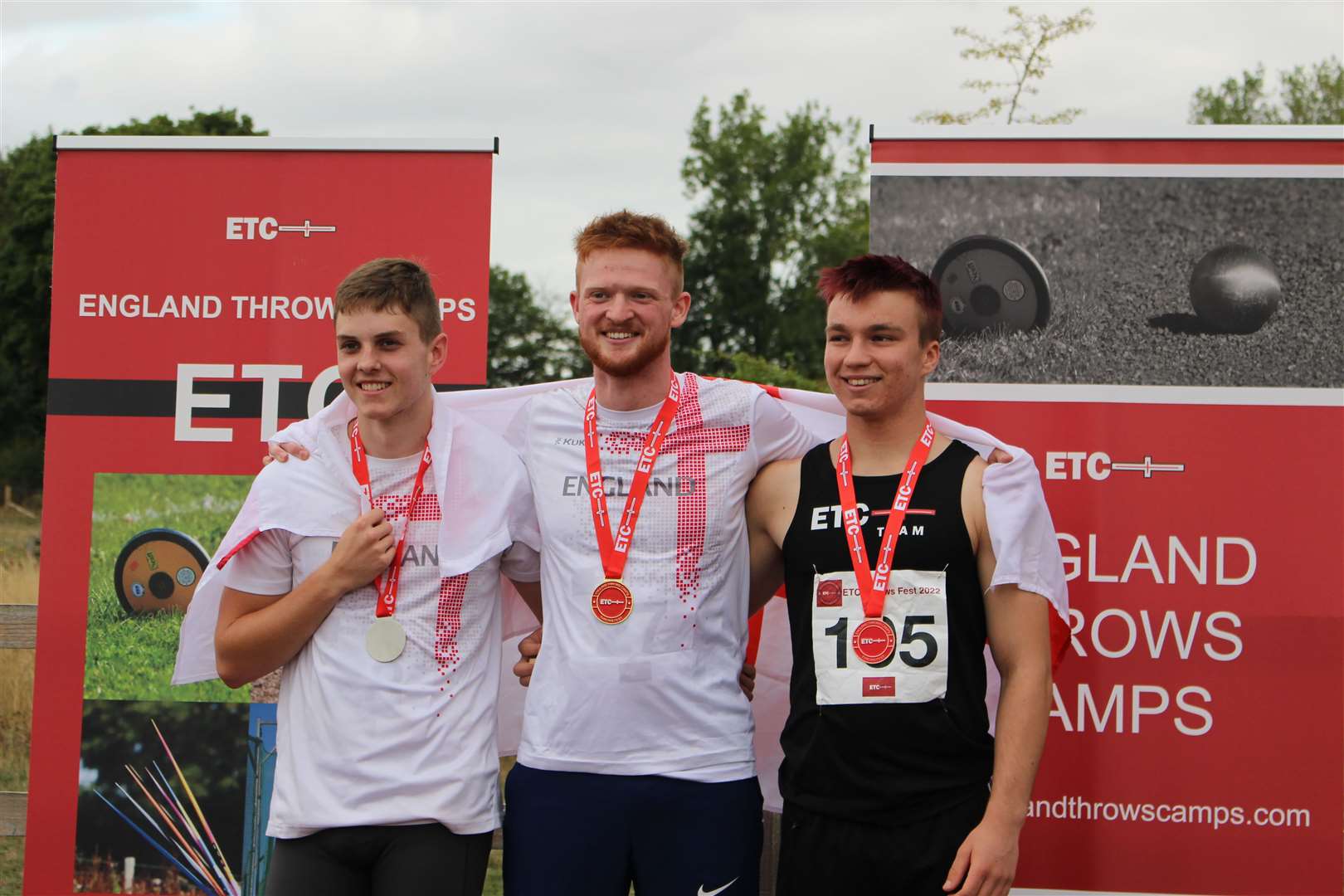 Ben East with his fellow throwers at the ETC in Northampton