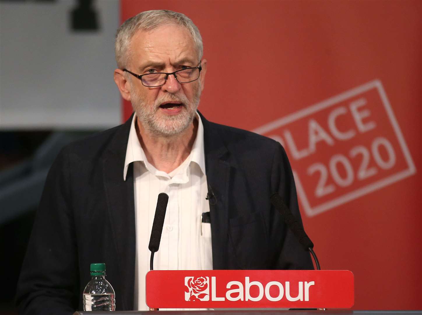Labour leader Jeremy Corbyn launches Workplace 2020 – a discussion on what the world of work should look like in 2020, at Ecotricity, Woodchester, Stroud (Steve Parsons/PA)