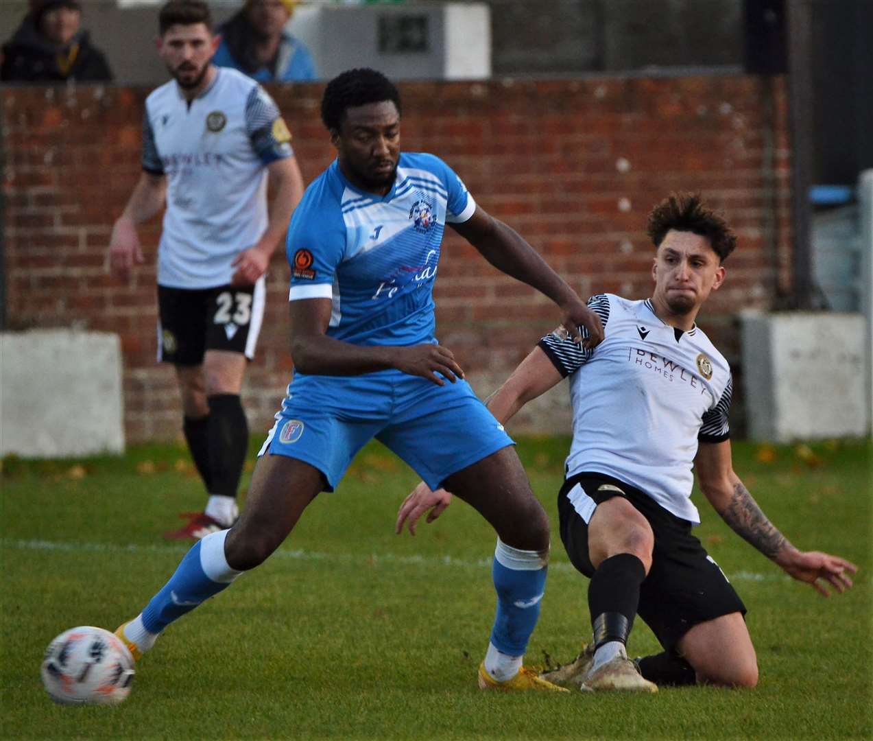 George Smith battling in midfield