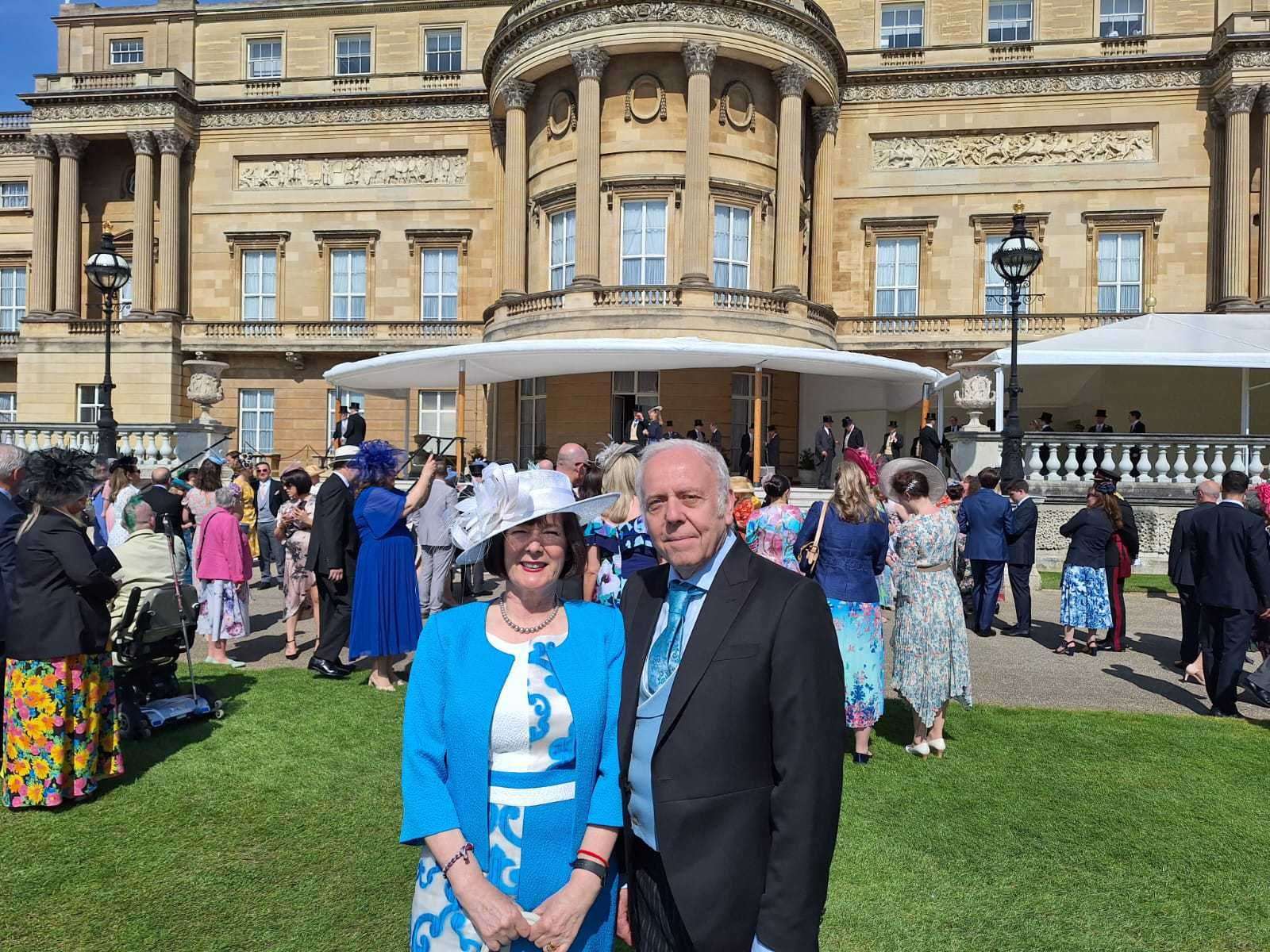 Beverley Sunderland and Jonathan Cross at Buckingham Palace last week