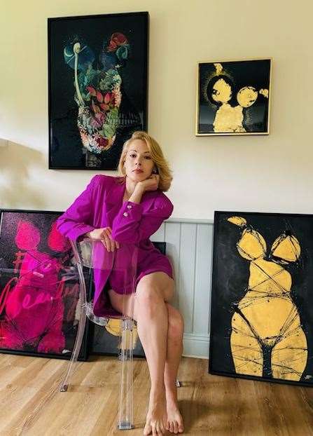 Bethany with her work