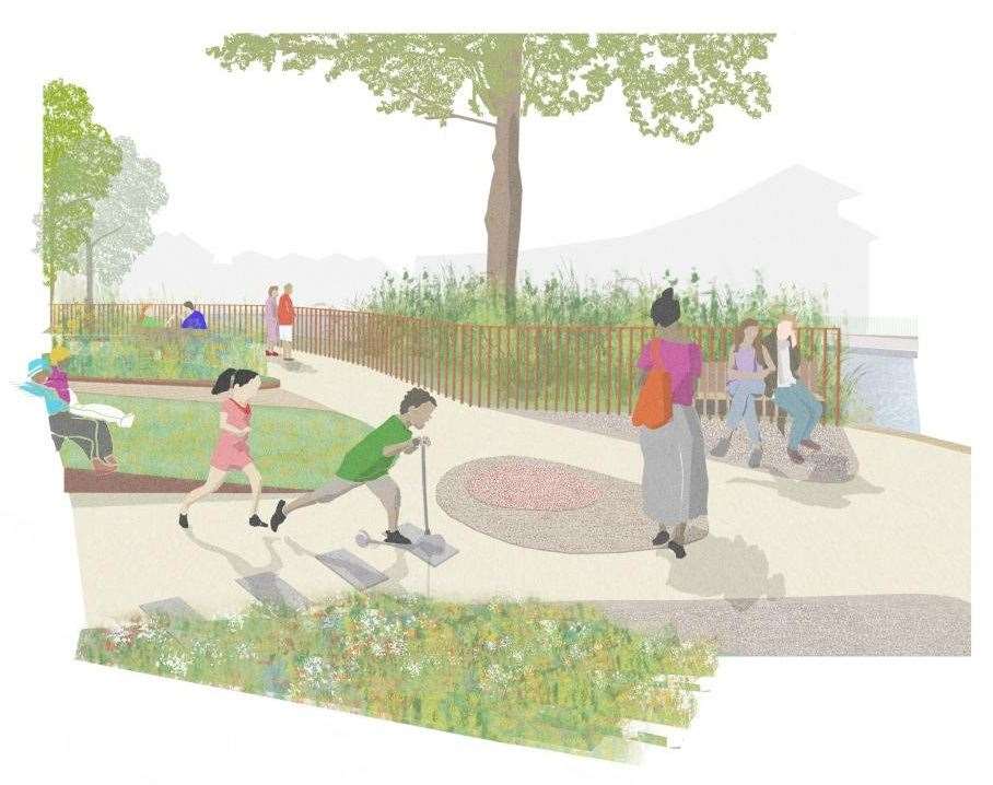 The artist’s impression of the Peace Garden