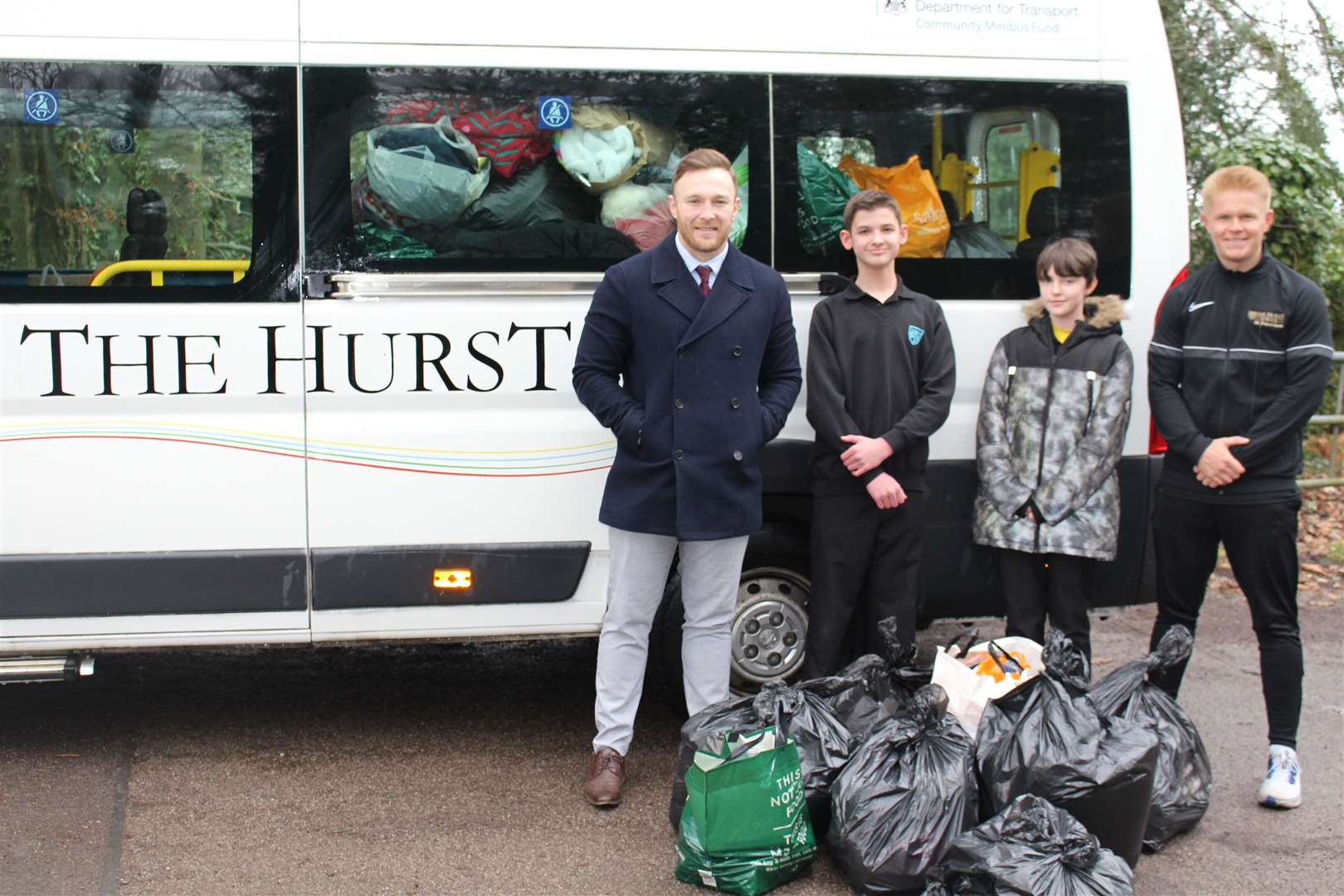 (From left to right): Jack Parsons from the Pastoral team with Kieran Ciorovan, Lily-Mae Bell and Jake Rowell, Head of Year 7. (55300978)