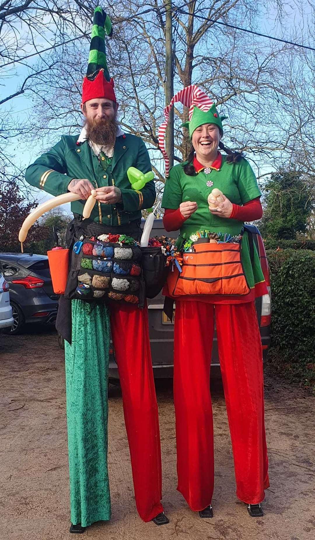 Elves on stilts!