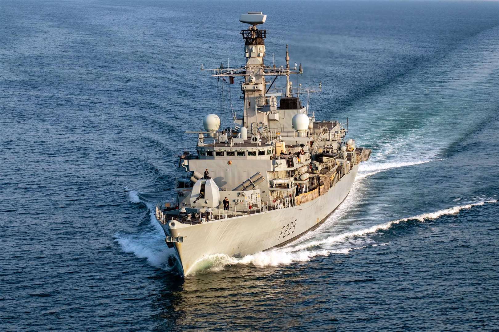 HMS Lancaster scrambled a team of Royal Marines and sailors to intercept the smugglers (Ministry of Defence/PA)