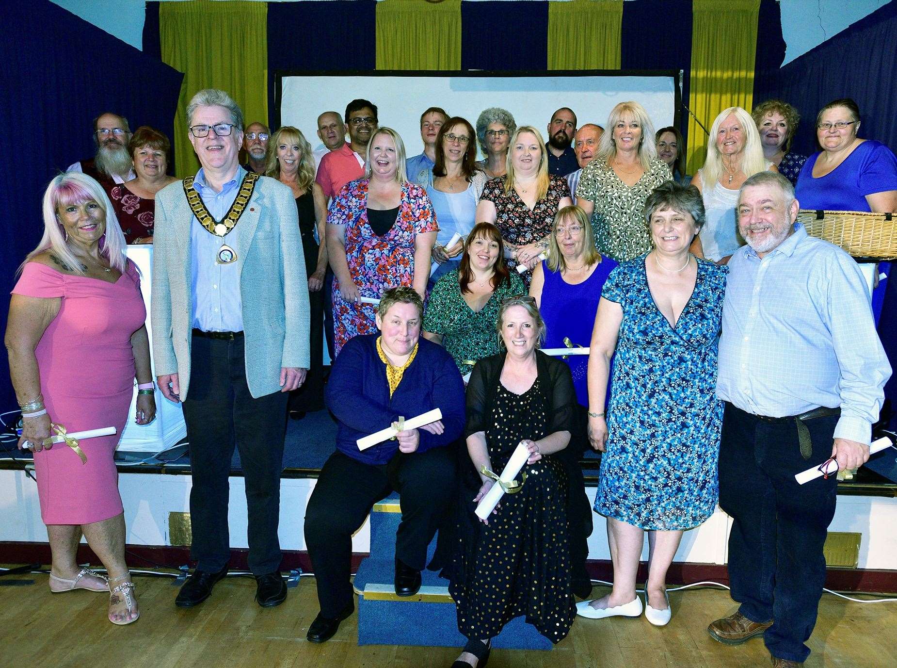 Mayor of Thatcham with the calendar models, picture: John Boyd