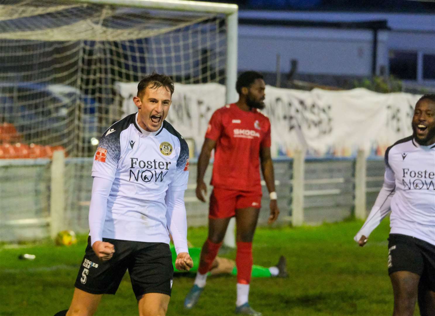 Defender Jack Wright celebrates scoring with 16 minutes of normal time remaining