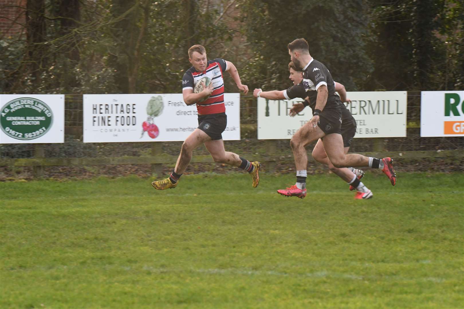 Freddie Beharrell powers down the wing. Pic: Peter Branch