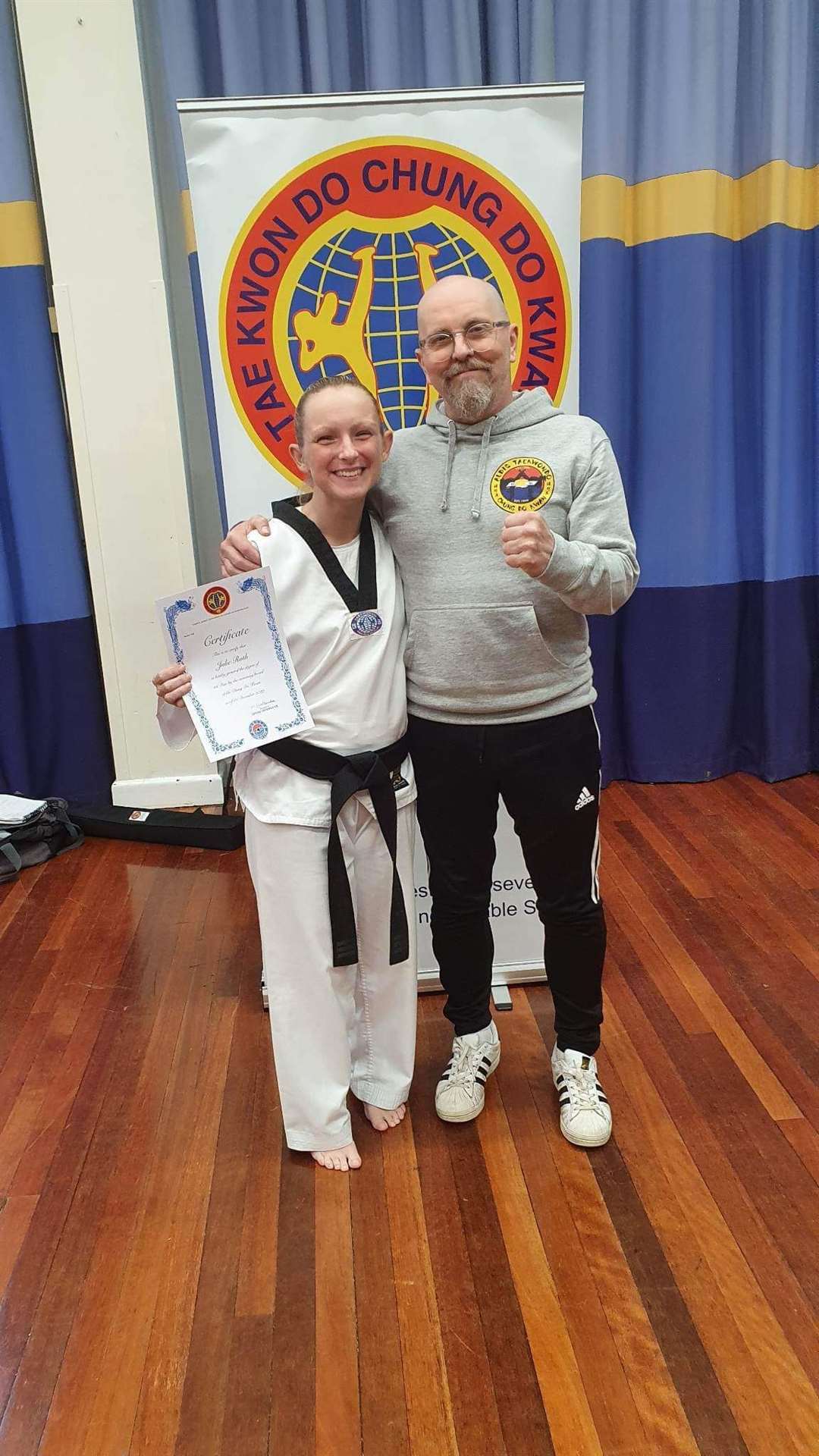 Julie Roth with her coach Steve Aldis